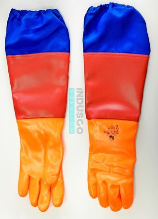 PCV gloves with a sleeve 